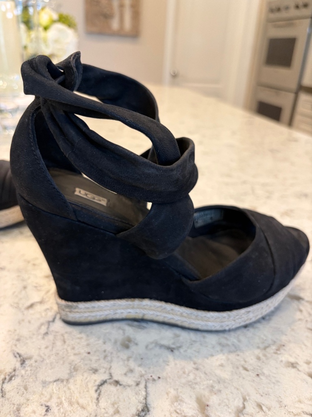 UGG , Black, 4 inch Wedge heels
